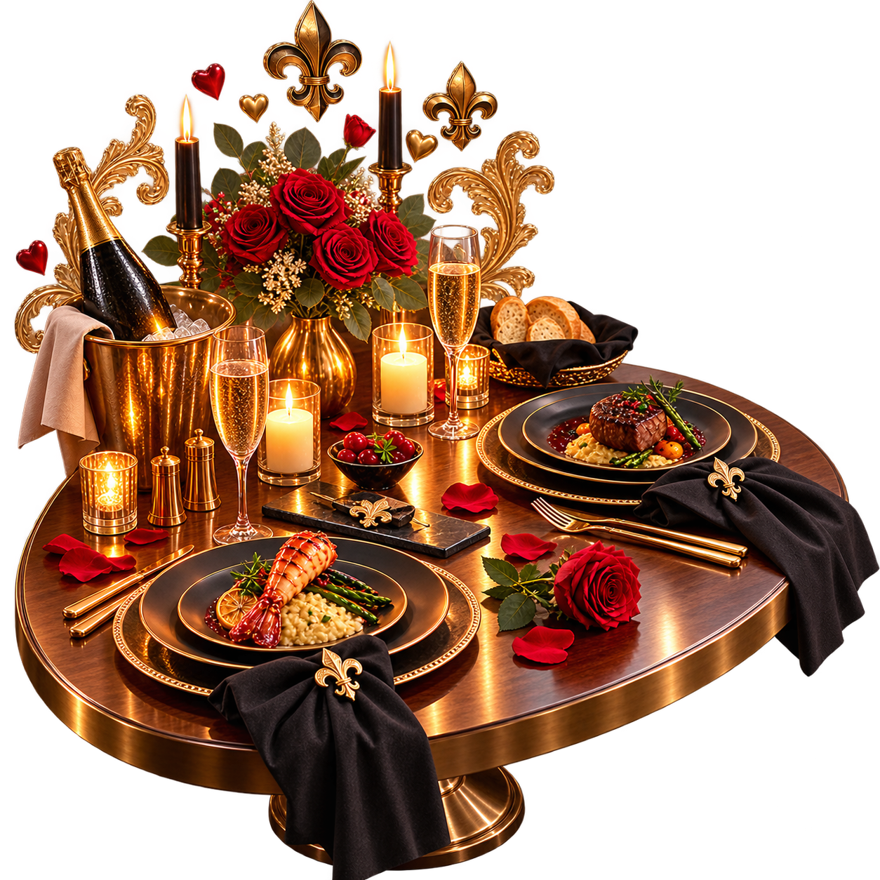 Table festive proposé en option lors d’un séjour Love Love